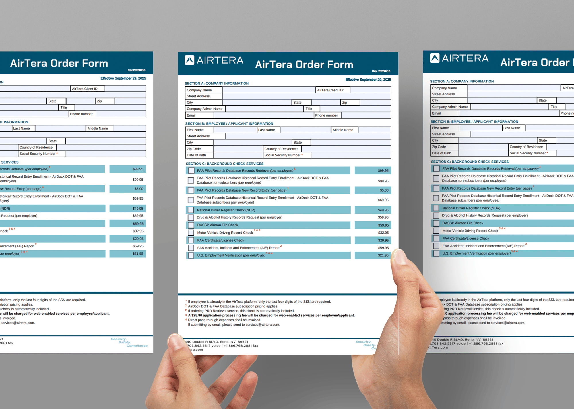 AirTera forms